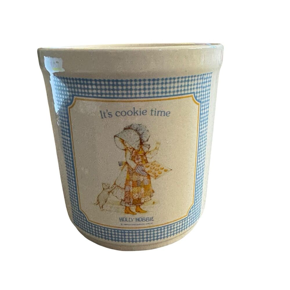 Holly Hobbie Cookie Jar “It’s Cookie Time” Ceramic Vtg 1980s American Greetings